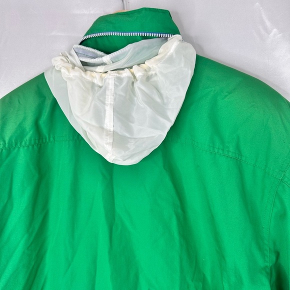 London Fog Green Blue Accent Patterned Print inner w hidden hood size Small - Picture 11 of 16